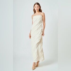 Endless Rose Strapless Cream Textured Column Gown
